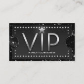 Zwart & Zilver Chic Glam VIP Aangepast Ticket (Voorkant)