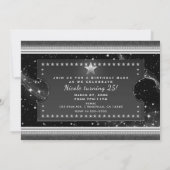 Zwart & Zilver Chic Glam VIP Ticket Uitnodiging (Achterkant)