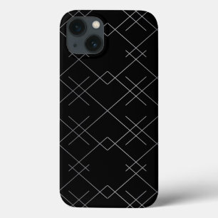 Zwart-zilver, cool, elegant, eenvoudig modern patr Case-Mate iPhone case