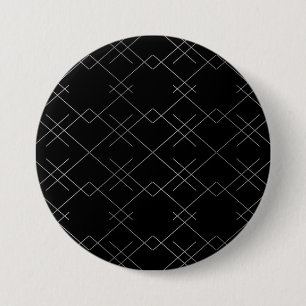 Zwart-zilver, cool, elegant, eenvoudig modern patr ronde button 7,6 cm