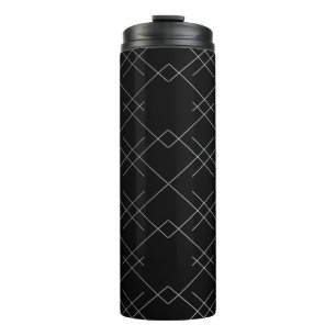 Zwart-zilver, cool, elegant, eenvoudig modern patr thermosbeker