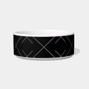 Zwart-zilver, cool, elegant, eenvoudig modern patr voerbakje