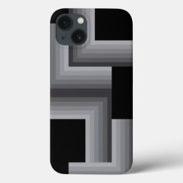 Zwart, zilver, cool, uniek, trendy vierkante vorme Case-Mate iPhone case