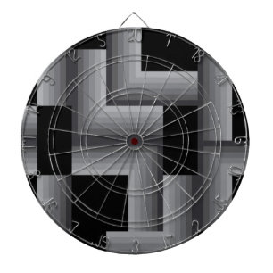 Zwart, zilver, cool, unieke, trendy vierkante vorm dartbord