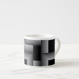 Zwart, zilver, cool, unieke, trendy vierkante vorm espresso kop