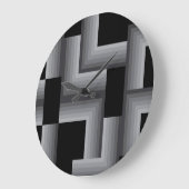 Zwart, zilver, cool, unieke, trendy vierkante vorm grote klok (Hoek)