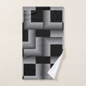 Zwart, zilver, cool, unieke, trendy vierkante vorm handdoek (Handdoek)