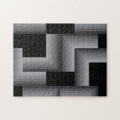 Zwart, zilver, cool, unieke, trendy vierkante vorm legpuzzel (Horizontaal)