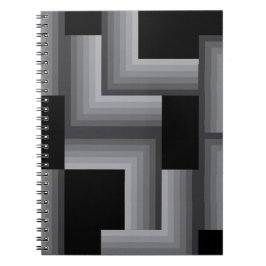 Zwart, zilver, cool, unieke, trendy vierkante vorm notitieboek