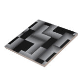 Zwart, zilver, cool, unieke, trendy vierkante vorm tegeltje (Zijkant)