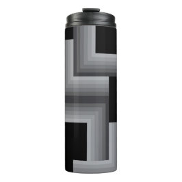 Zwart, zilver, cool, unieke, trendy vierkante vorm thermosbeker