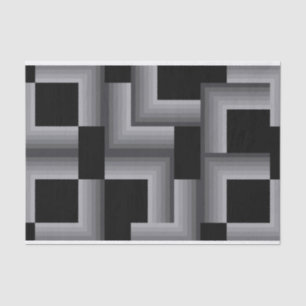 Zwart, zilver, cool, unieke, trendy vierkante vorm tissuepapier