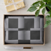 Zwart, zilver, cool, unieke, trendy vierkante vorm tissuepapier (Geschenk)