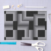 Zwart, zilver, cool, unieke, trendy vierkante vorm tissuepapier (Craft)