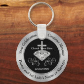 Zwart, Zilver, de gunsten van de kerkpartij, om he Sleutelhanger (Voorkant)