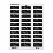 Zwart & Zilver Diamant Bling Glam Glitters Etiket (Full Sheet)