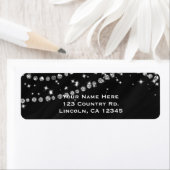 Zwart & Zilver Diamant Bling Glam Sparkle Etiket (Insitu)