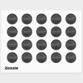 Zwart & Zilver Edelsteen Ronde Terugkeer Adres Lab Ronde Sticker (Vel)