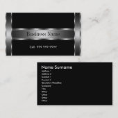 Zwart Zilver Elegant Visitekaartje (Voorkant / Achterkant)