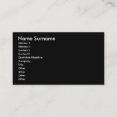 Zwart Zilver Elegant Visitekaartje (Achterkant)