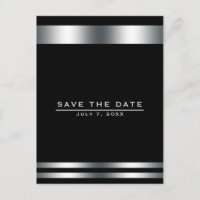 Zwart & Zilver Elegante Verlovingskaart 'Save the