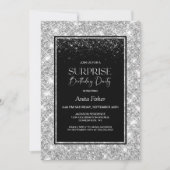 Zwart zilver elke leeftijd verrassing verjaardagsf kaart (Voorkant)