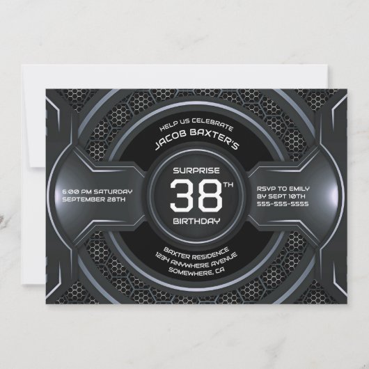 Zwart zilver elke leeftijd verrassing verjaardagsf kaart (Voorkant)