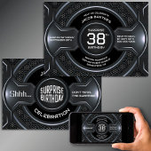 Zwart zilver elke leeftijd verrassing verjaardagsf kaart