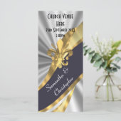 Zwart zilver en goud huwelijksprogramma programmakaart (Staand voorkant)