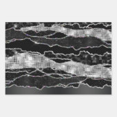 Zwart zilver folie glitter classy elegant chic inpakpapier vel (Voorkant 2)