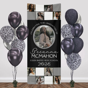 Zwart & Zilver Foto Collage Afstudeer Vinyl Spandoek