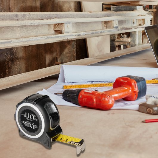 Zwart zilver gereedschap thuis reparaties naam rolmaat