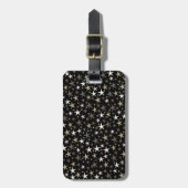 zwart, zilver, glanzend, helder, ster, kleur, bagagelabel (Voorkant verticaal)