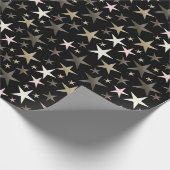 zwart, zilver, glanzend, helder, ster, kleur, cadeaupapier (Hoek)