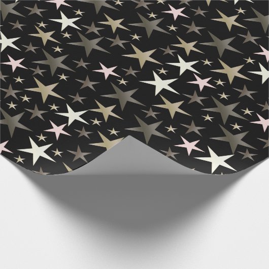 zwart, zilver, glanzend, helder, ster, kleur, cadeaupapier (Hoek)
