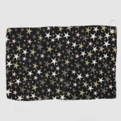 zwart, zilver, glanzend, helder, ster, kleur, golfhanddoek (Horizontaal)