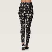 zwart, zilver, glanzend, helder, ster, kleur, leggings (Achterkant)