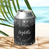 Zwart zilver glinsterend script verjaardag blikjeskoeler