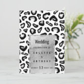 Zwart zilver glitter dierenprint Bruiloft Menu Kaart (Staand voorkant)