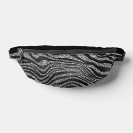 ZWART & ZILVER GLITTER LOOK DIERENPRINT HEUPTASJE