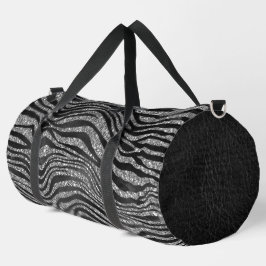 ZWART & ZILVER GLITTER LOOK DIERENPRINTS PLUNJEZAK