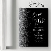 Zwart Zilver Glitter Magnetische Save the Date