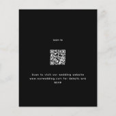 Zwart zilver glitter modern QR RSVP budget bruilof (Achterkant)