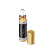 Zwart & Zilver Glitter Parfum Roller Flessenlabel Waterfles Etiket