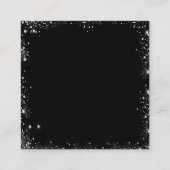 Zwart zilver glitter QR code bruiloft RSVP Informatiekaartje (Achterkant)