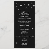 Zwart & Zilver Glitter Stippen Elegant Bruiloft Me Menu (Voorkant)