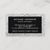 Zwart Zilver Glitter Tand Tandheelkundige kliniek  Visitekaartje (Achterkant)