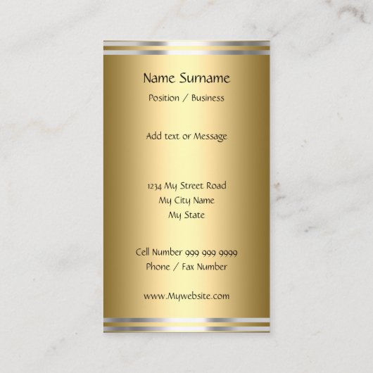 Zwart Zilver Goud Abstract Visitekaartje (Achterkant)