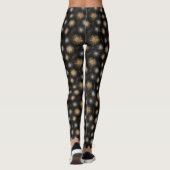 Zwart Zilver Goud Glans Leggings (Achterkant)
