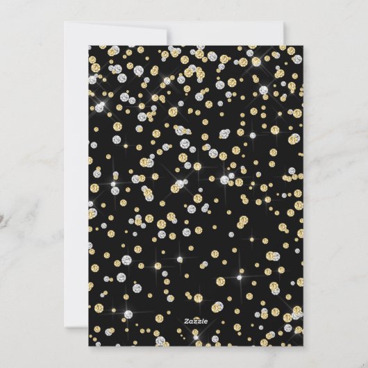 Zwart Zilver & Goud Glitter Moderne vakantiefoto Feestdagenkaart (Achterkant)